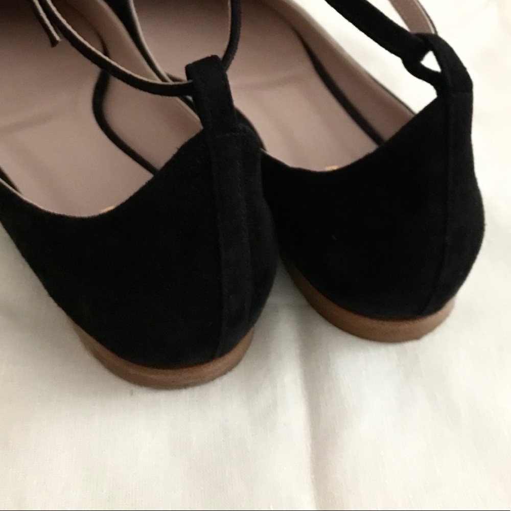 Aerin Black Suede Ballet Flats + Removable Straps - Picture 7 of 8
